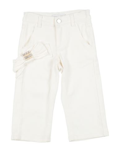 Simonetta Toddler Girl Jeans White Size 4 Cotton, Elastomultiester In White