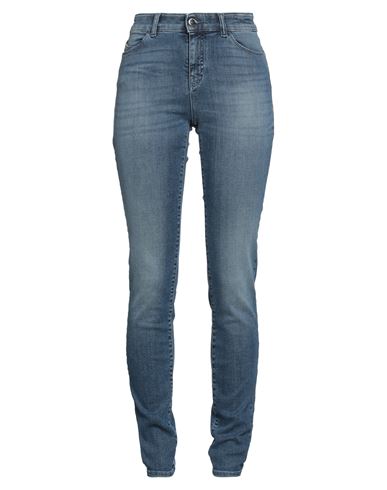 EMPORIO ARMANI EMPORIO ARMANI WOMAN JEANS BLUE SIZE 32 COTTON, ELASTANE 