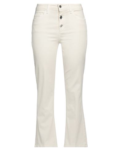 Shop Liu •jo Woman Jeans Ivory Size 28 Cotton, Elastane