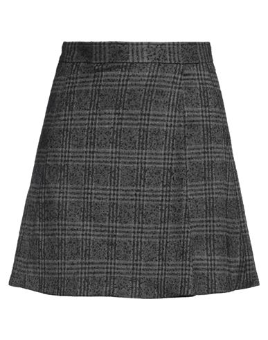 WOOD WOOD WOOD WOOD WOMAN MINI SKIRT GREY SIZE 8 POLYESTER, VISCOSE, SYNTHETIC FIBERS, MOHAIR WOOL, WOOL 