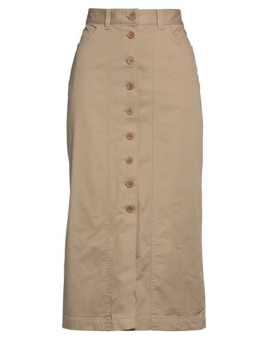 Wood Wood Woman Midi Skirt Camel Size 8 Cotton, Elastane In Beige