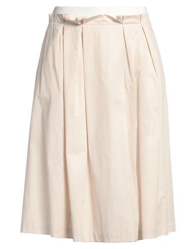 Peserico Easy Woman Midi Skirt Beige Size 14 Cotton, Elastane, Polyamide In Beige