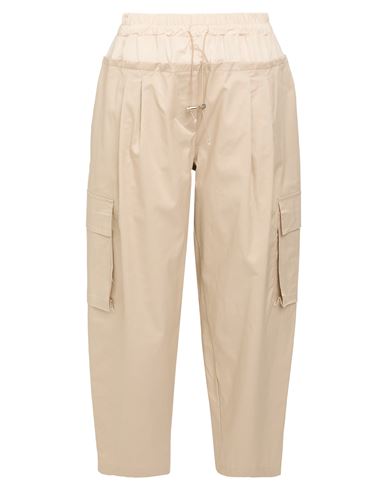 MOTEL MOTEL WOMAN PANTS SAND SIZE M TACTEL, COTTON, ELASTIC FIBRES 