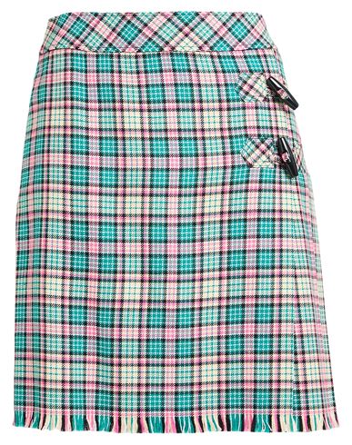 Shop Boutique Moschino Woman Mini Skirt Green Size 8 Virgin Wool, Acrylic