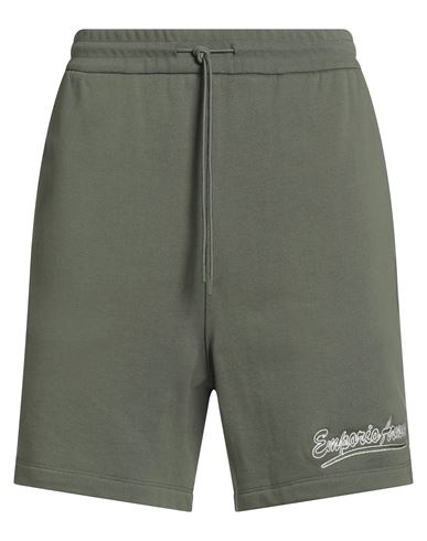Emporio Armani Man Shorts & Bermuda Shorts Military Green Size L Cotton, Elastane In Green