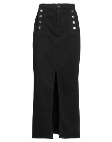 Vicolo Woman Denim Skirt Black Size M Cotton, Elastane In Black