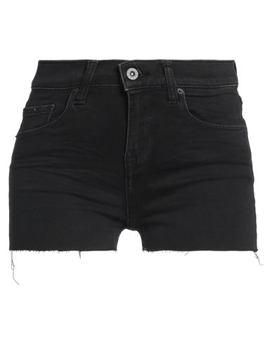 Brian Dales Woman Denim Shorts Black Size 25 Cotton, Elastane In Black