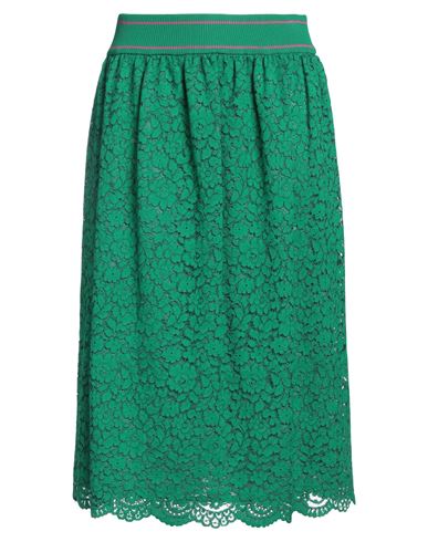 Shop Boutique Moschino Woman Midi Skirt Green Size 12 Cotton, Polyamide, Viscose, Elastane