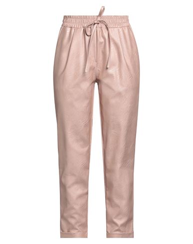 MOTEL MOTEL WOMAN PANTS ROSE GOLD SIZE M POLYURETHANE, VISCOSE 