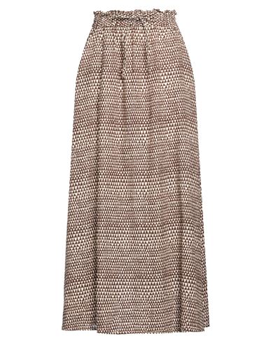 Massimo Alba Woman Maxi Skirt Dark Brown Size M Linen In Brown