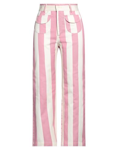 La Veste Woman Pants Pink Size L Cotton In Pink