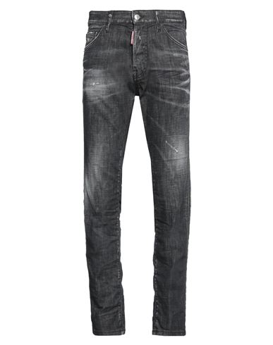 Dsquared2 Easy Black Wash Tidy Biker Black Stretch Cotton Denim Jeans In Black