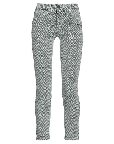 Paige Woman Jeans Light Green Size 28 Cotton, Elastane In Green