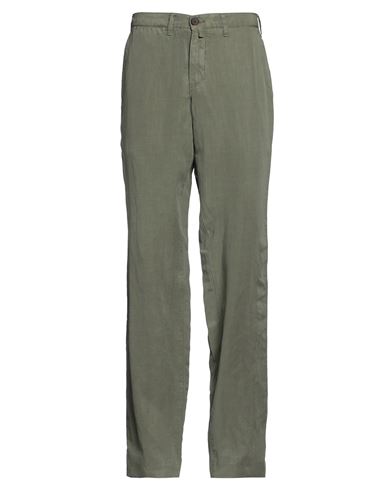 Shop Barbour Man Pants Military Green Size 28 Cotton, Linen