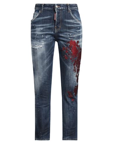 Shop Dsquared2 Woman Jeans Blue Size 6 Cotton, Elastane, Calfskin, Aluminum