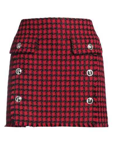 Versace Woman Mini Skirt Red Size 6 Virgin Wool, Viscose, Polyamide In Red