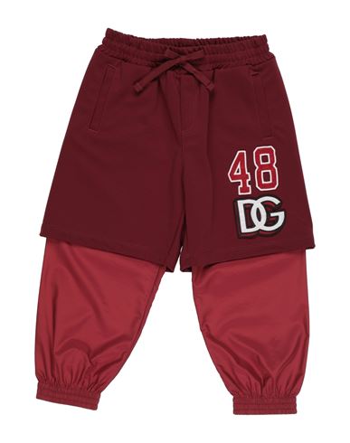 Dolce & Gabbana Toddler Boy Pants Burgundy Size 5 Polyester, Cotton, Viscose In Red
