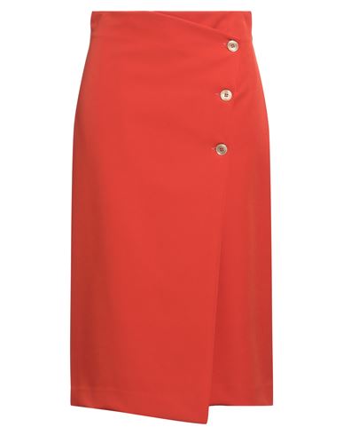 Altea Solid Color Gispsy Wrap Skirt In Tomato Red