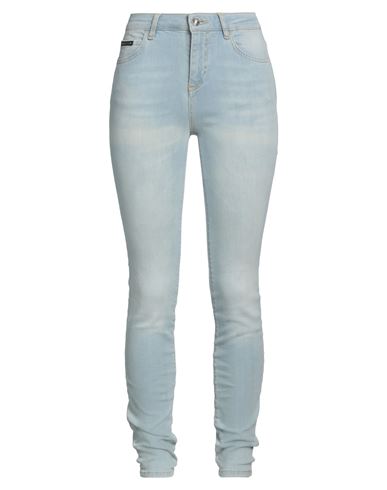 Philipp Plein Woman Jeans Blue Size 30 Cotton, Elastomultiester, Elastane In Blue