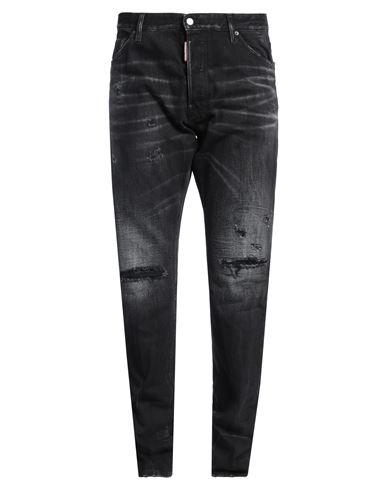 Dsquared2 Man Jeans Black Size 38 Cotton In Black