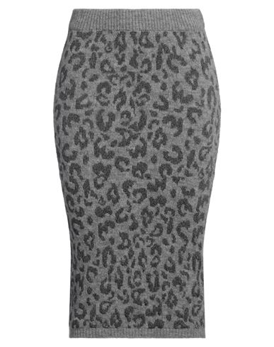 No Secrets Woman Midi Skirt Grey Size 12 Acrylic, Textile Fibers, Viscose, Wool, Metal In Grey