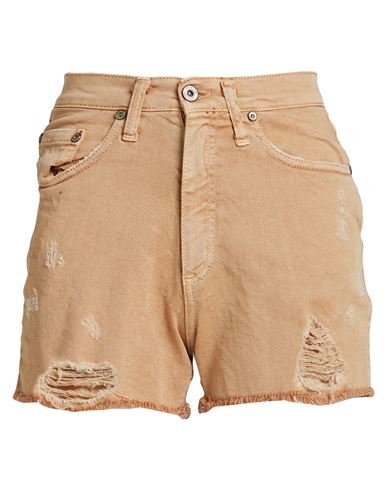 Please Woman Denim Shorts Camel Size Xs Cotton, Elastane