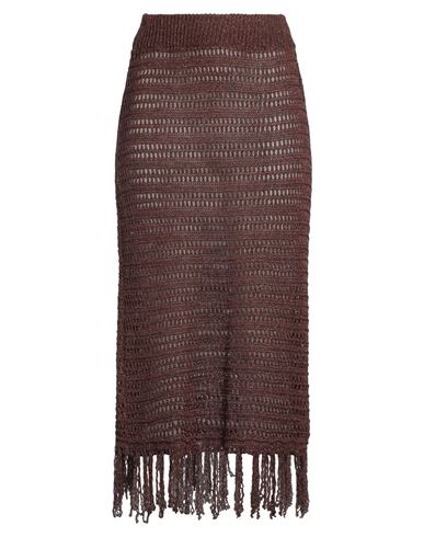 VICOLO VICOLO WOMAN MIDI SKIRT BROWN SIZE ONESIZE VISCOSE, LUREX 