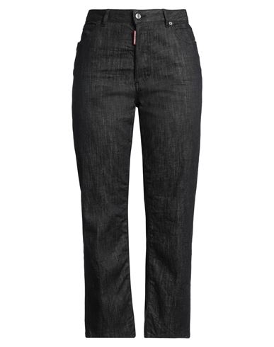 Dsquared2 Woman Jeans Black Size 10 Cotton, Elastane, Calfskin In Black