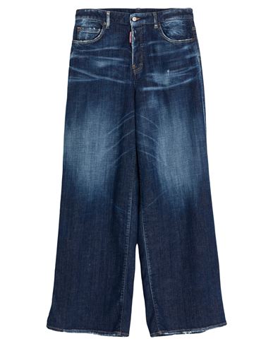 Dsquared2 Woman Jeans Blue Size 8 Cotton, Polyester, Elastane, Calfskin In Blue