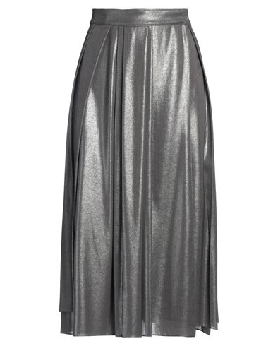Brunello Cucinelli Woman Midi Skirt Grey Size 6 Polyester, Virgin Wool In Grey