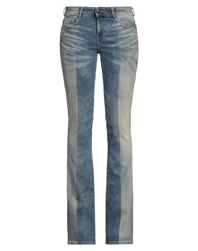 Diesel Woman Jeans Blue Size 30 Cotton, Hemp, Elastane, Cow Leather In Blue