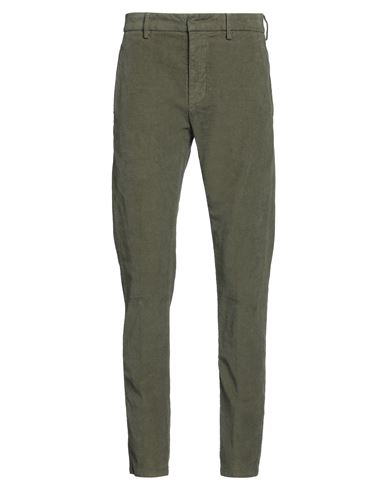 Dondup Man Pants Military Green Size 36 Cotton, Elastane In Green