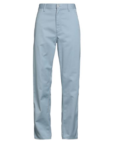 Carhartt Man Pants Sky Blue Size 33w-32l Polyester, Cotton In Blue