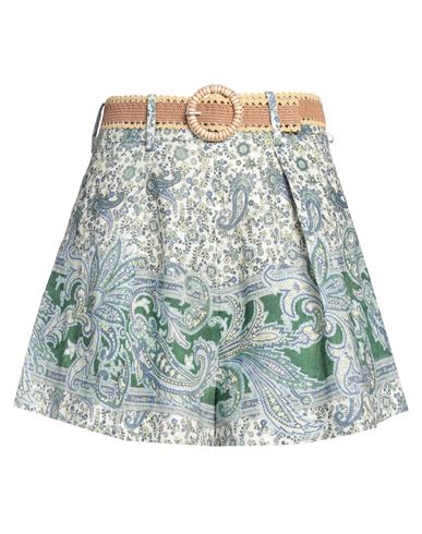Zimmermann Multicolor Shorts With Floral Print In Green