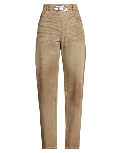 Shop Diesel Woman Jeans Camel Size 26 Cotton In Beige