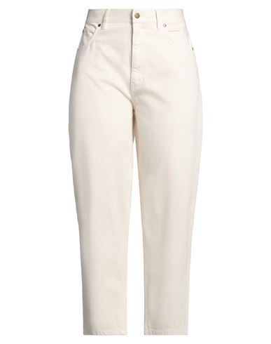 Barbour Woman Jeans Ivory Size 12 Cotton In White
