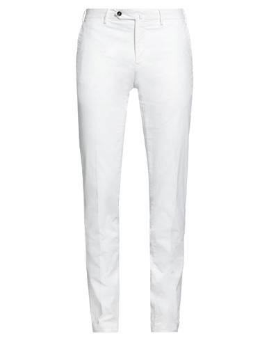 Pt Torino Silkochino Pant With Back Slit And Belt Loops In White