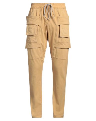 Rick Owens Drkshdw Beige Hollywood Creatch Cargo Drawstring Pants In Yellow