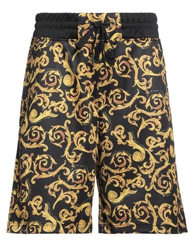 VERSACE JEANS COUTURE VERSACE JEANS COUTURE MAN SHORTS & BERMUDA SHORTS BLACK SIZE L POLYESTER 