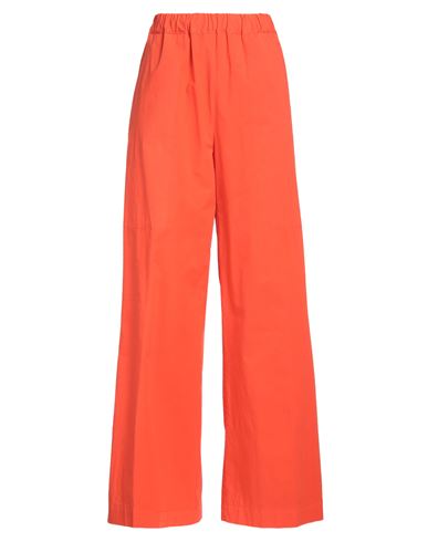 True Nyc Woman Pants Orange Size L Cotton, Elastane In Orange