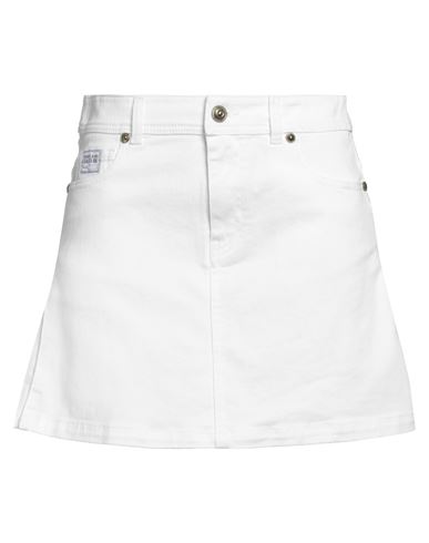 VERSACE JEANS COUTURE VERSACE JEANS COUTURE WOMAN DENIM SKIRT WHITE SIZE 8 COTTON, ELASTANE 