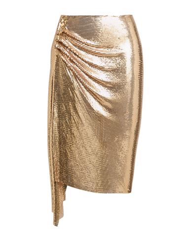 RABANNE RABANNE WOMAN MIDI SKIRT GOLD SIZE 4 ALUMINUM 