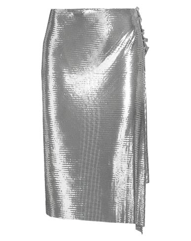 RABANNE RABANNE WOMAN MIDI SKIRT SILVER SIZE 2 ALUMINUM 