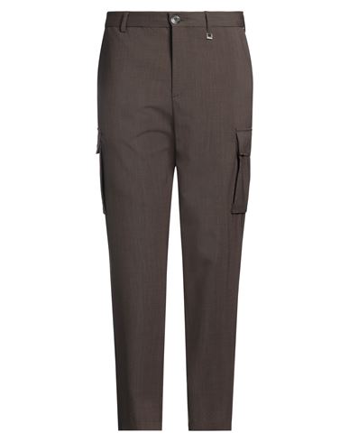 Tombolini Man Pants Chocolate Brown Size 40 Wool, Elastane In Brown