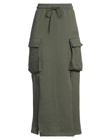 Gaelle Paris Gaëlle Paris Woman Maxi Skirt Military Green Size 1 Cotton In Green