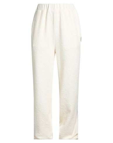 Ice Play Woman Pants Ivory Size L Cotton, Polyester, Elastane In White