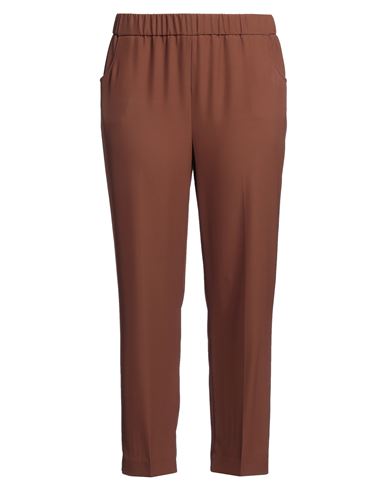 Via Masini 80 Woman Pants Brown Size 12 Polyester, Elastane In Brown