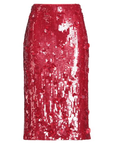 P.A.R.O.S.H P. A.R. O.S. H. WOMAN MIDI SKIRT RED SIZE M POLYAMIDE, ELASTANE, PVC - POLYVINYL CHLORIDE, GLASS 