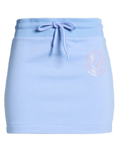 Versace Jeans Couture Woman Mini Skirt Light Blue Size M Cotton, Elastane