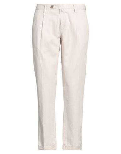 Myths Man Pants Beige Size 34 Cotton, Linen, Elastane In White